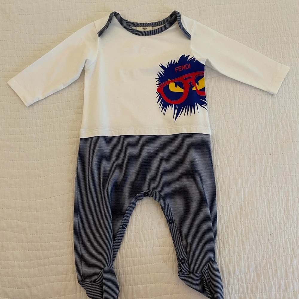 Fendi Monster Footed Onesie - 6 Month